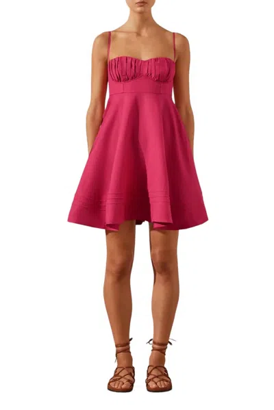 Shona Joy Joanine Linen Corded Circle Mini Dress In Azalea Pink In Multi