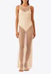 Shona Joy Kiara Mesh Maxi Dress In Ivory