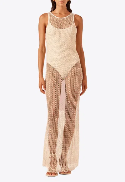 Shona Joy Kiara Mesh Maxi Dress In Ivory