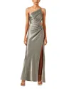 Shona Joy La Lune Asymmetric Gathered Maxi Dress In Gray