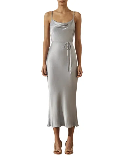 Shona Joy La Lune Bias Cowl Midi Dress In Gray