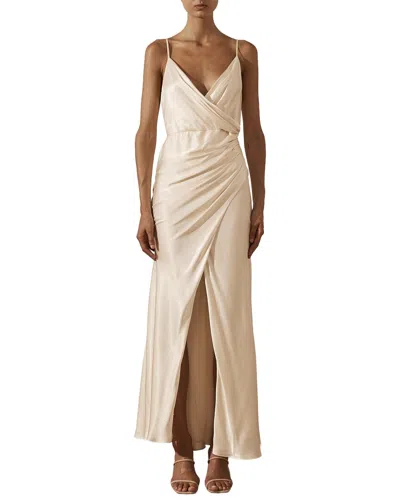 Shona Joy La Lune Cross Draped Maxi Dress In Neutral