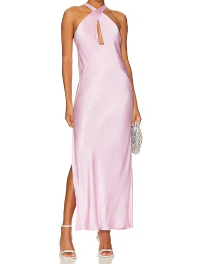 Shona Joy La Lune Cross Front Keyhole Midi Dress In Peony In Pink