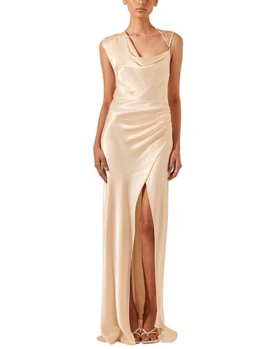 Shona Joy La Lune Draped Maxi Dress In Crm-cream