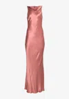 Shona Joy La Lune High-neck Satin Midi Dress In Pink