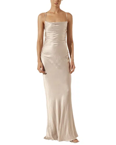 Shona Joy La Lune Lace Back Maxi Dress In Neutral