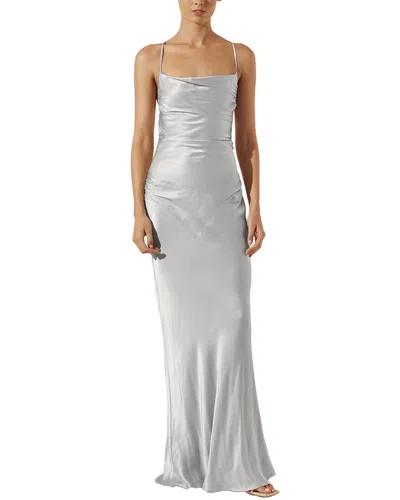 Shona Joy La Lune Lace Back Maxi Dress In Sil-silver