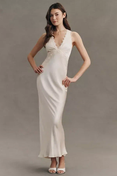 Shona Joy La Lune Lace Maxi Slip Dress In White