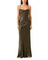 Shona Joy La Lune Lace Up Back Maxi Dress In Green