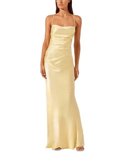 Shona Joy La Lune Lace Up Back Maxi Dress In Yellow