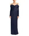 Shona Joy La Lune Off-the-shoulder Tie Maxi Dress In Blue