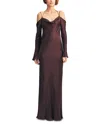 Shona Joy La Lune Off-the-shoulder Tie Maxi Dress In Brown