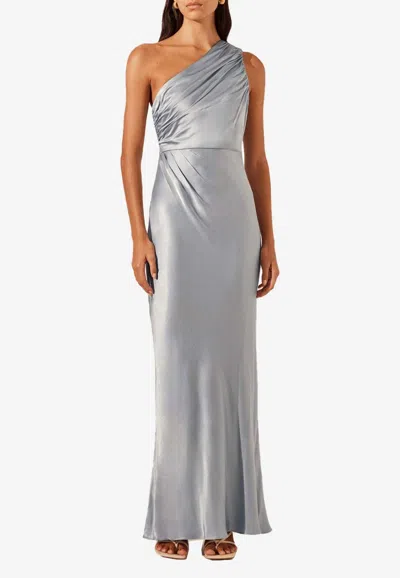 Shona Joy La Lune One-shoulder Maxi Dress In Light Blue