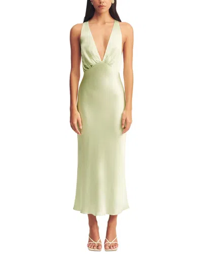 Shona Joy La Lune Plunged Cross Back Midi Dress In Klime-key Lime