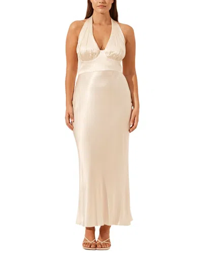 Shona Joy La Lune Plunged Halter Midi Dress In Neutral