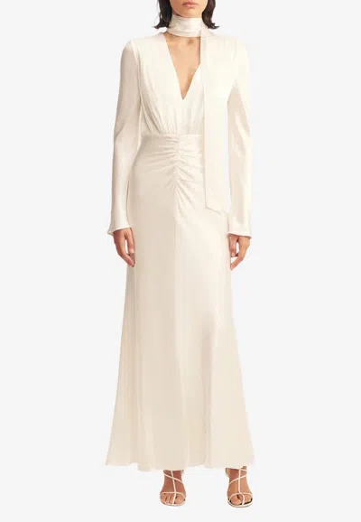 Shona Joy La Lune Plunged Maxi Dress In White