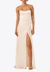 Shona Joy La Lune Strapless Draped Gown In White
