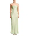 Shona Joy La Lune Strapless Ruched Bodice Gown In Green