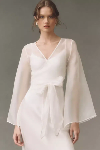 Shona Joy La Lune Stratus Organza Wrap Blouse In White