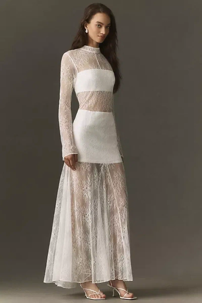 Shona Joy Labyrinth Lace Maxi Dress In White