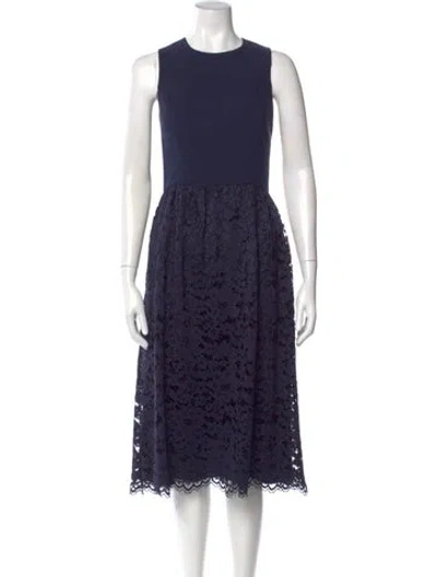 Pre-owned Shona Joy Lace Midi Length Dress In Blue