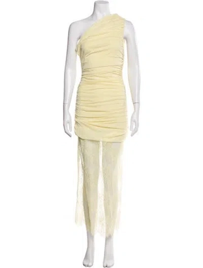 Pre-owned Shona Joy Lace Pattern Long Dress W/ Tags In Yellow