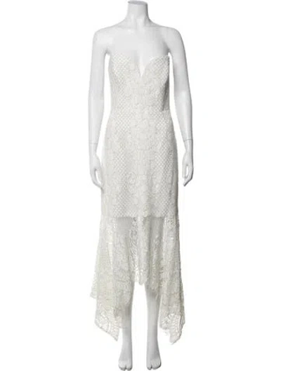Pre-owned Shona Joy Lace Pattern Midi Length Dress W/ Tags In Burgundy