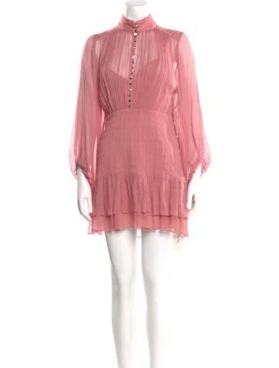 Pre-owned Shona Joy Lace Pattern Mini Dress In Pink