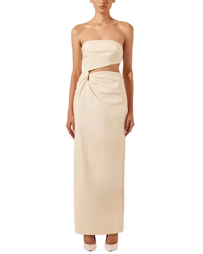 Shona Joy Lani Strapless Cut Out Maxi Dress In Rice-rice