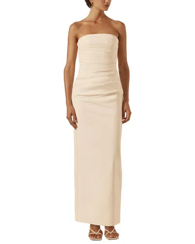 Shona Joy Lani Strapless Draped Maxi Dress In Rice-rice
