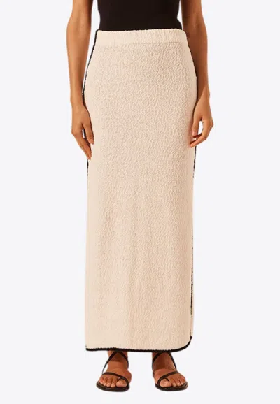 Shona Joy Lena Textured Knit Maxi Skirt In White