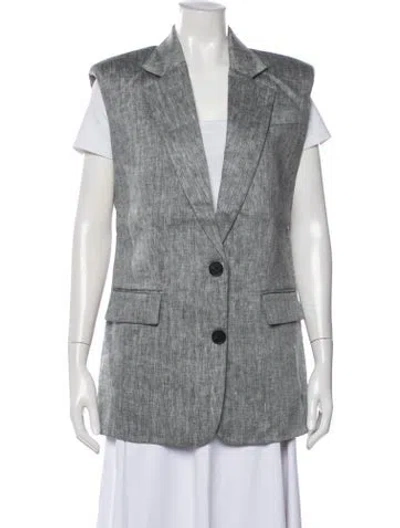 Pre-owned Shona Joy Linen Blazer In Grey