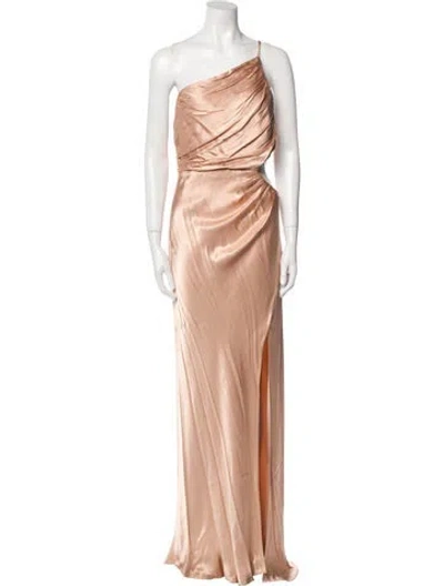 Pre-owned Shona Joy Linen Long Dress In Neutral