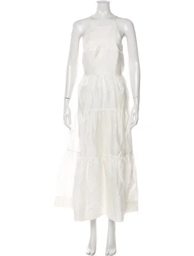 Pre-owned Shona Joy Linen Long Dress W/ Tags In Neutrals