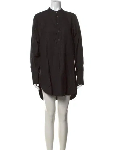 Pre-owned Shona Joy Linen Mini Dress In Black