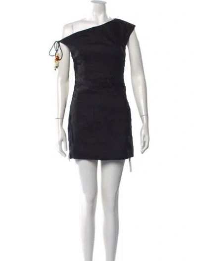 Pre-owned Shona Joy Linen Mini Dress In Black