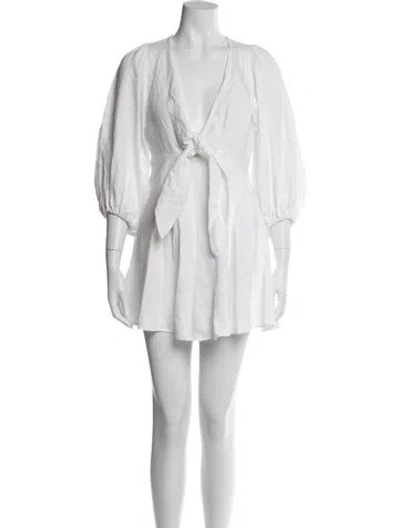 Pre-owned Shona Joy Linen Mini Dress In Neutral