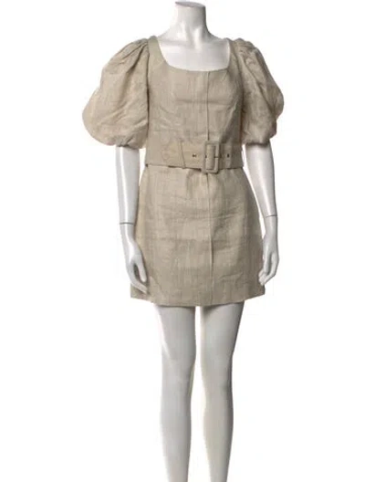 Pre-owned Shona Joy Linen Mini Dress In Neutrals