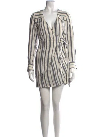 Pre-owned Shona Joy Linen Mini Dress In Neutrals