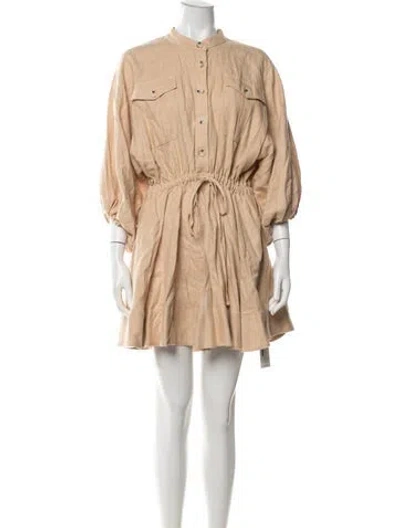 Pre-owned Shona Joy Linen Mini Dress In Neutrals
