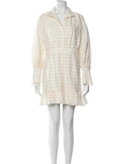 Pre-owned Shona Joy Linen Mini Dress In Neutrals/white