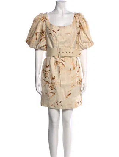 Pre-owned Shona Joy Linen Mini Dress W/ Tags In Neutral