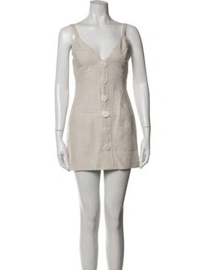 Pre-owned Shona Joy Linen Mini Dress W/ Tags In Neutrals