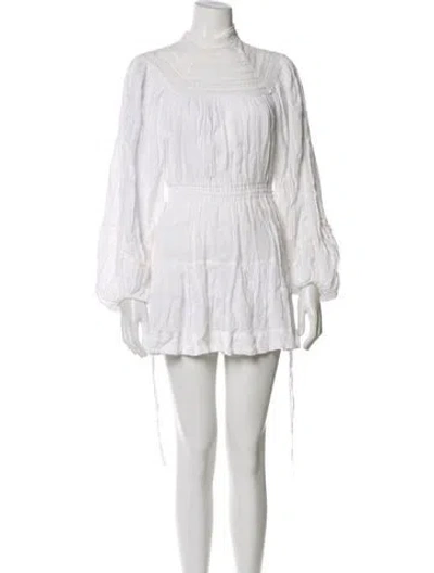 Pre-owned Shona Joy Linen Mini Dress In White