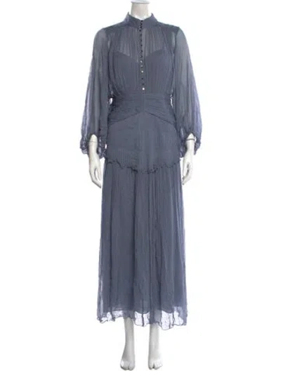 Pre-owned Shona Joy Long Dress In Blue