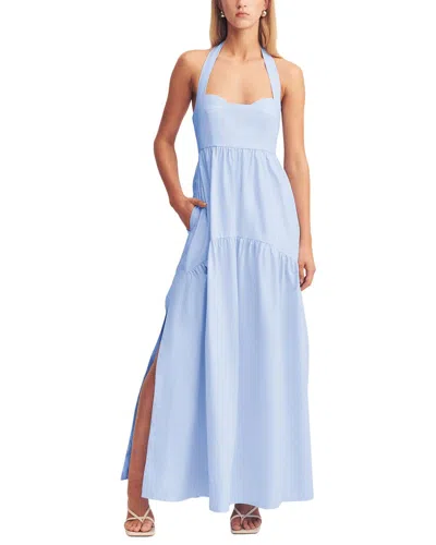 Shona Joy Maiori Halter Neck Maxi Dress In Cornflower Blue In Multi