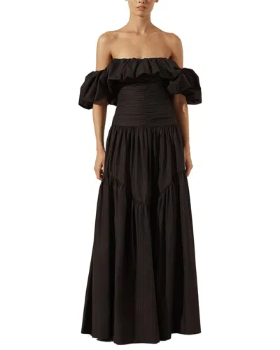 Shona Joy Maiori Off Shoulder Ruched Bodice Maxi Dress In Black