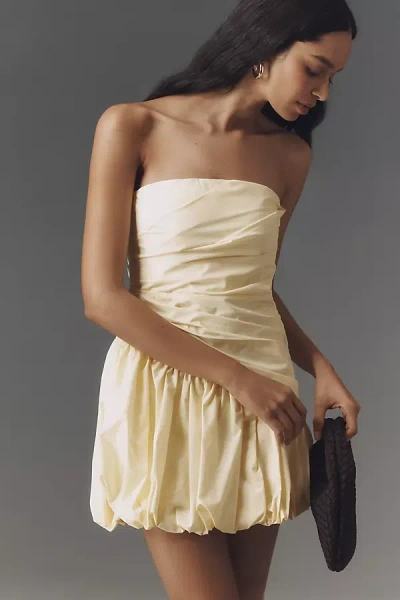 Shona Joy Maiori Strapless Bubble Mini Dress In Yellow