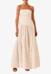 Shona Joy Maiori Strapless Draped Maxi Dress In White