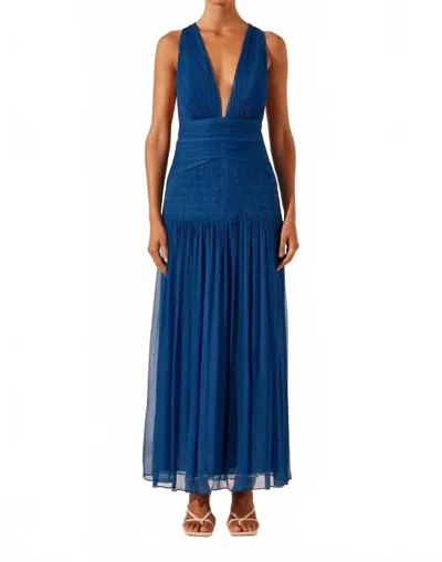 Shona Joy Maya Plunged Tie Back Dress In Strong Blue